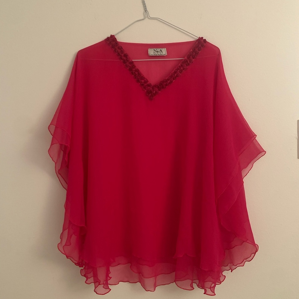 Pink sheer top
